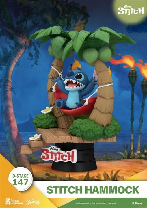 Productafbeelding Beast Kingdom Lilo & Stitch D-Stage PVC Diorama Stitch Hangmat 13 cm
