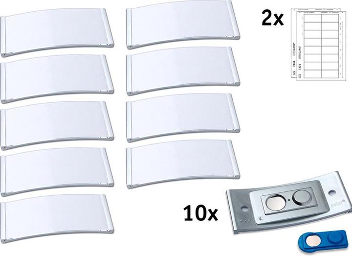 Image du produit Badgepoint POL35MA66-10DR Badges, 74 x 34 mm, couleur métal