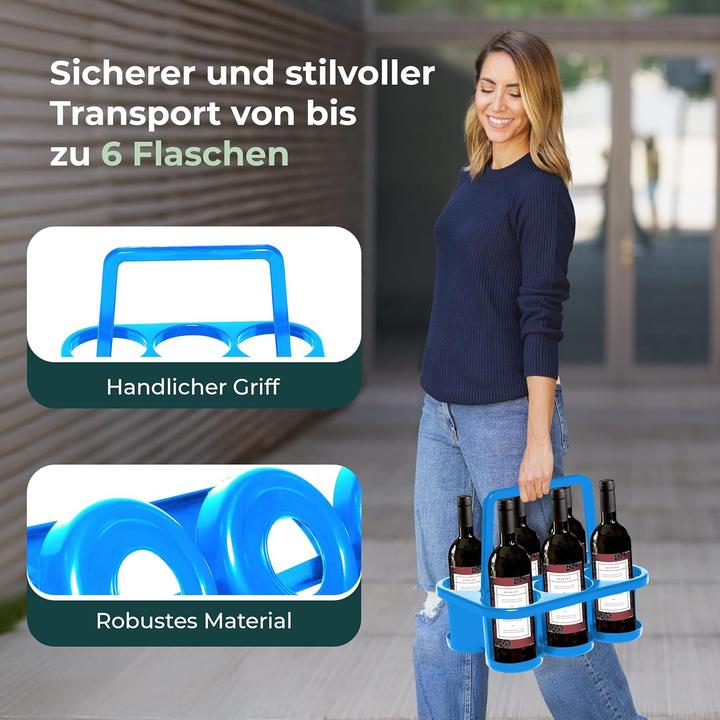 Produktbild Novaliv 4X Flaschenträger für 24 Flaschen - Stabiler Halt - Getränkekorb Kunststoff, Stapelbar, 32x2