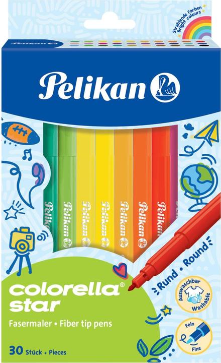 Produktbild Pelikan Fasermaler Colorella Star C302 30 Farben, Hängefaltschachtel (Mehrfarbig, 30 x)