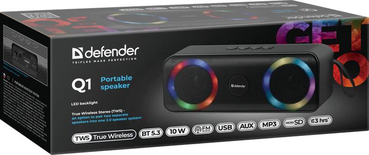 Immagine prodotto Defender Altoparlante Beatbox 20 Bluetooth 20w Luce/Bt/Mic/Fm/Usb/Tf (5 h, Batteria)