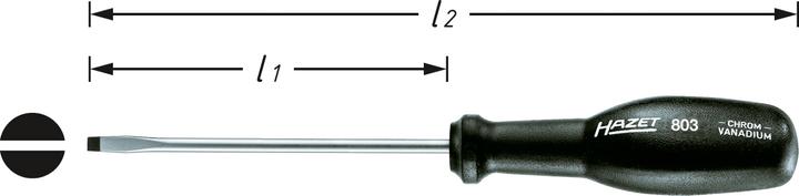 Produktbild HAZET Schraubendreher trinamic 803-80 ∙ Schlitz Profil ∙ 1.2 x 8 mm (Schlitzschrauben)