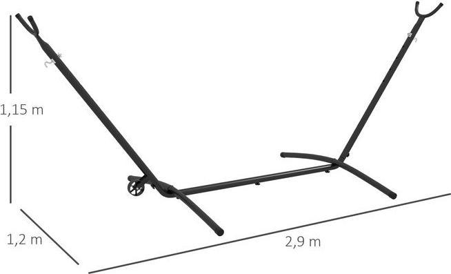 Produktbild Swisshandel24 Hängemattengestell mit Rollen, verstellbare Haken, bis 220 kg belastbar, stabiler Stahl (220 kg)