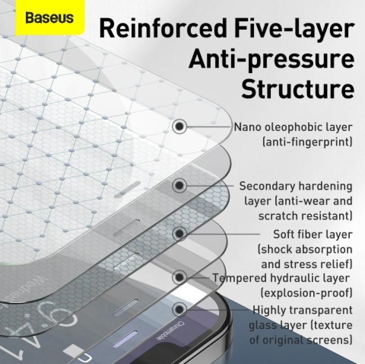 Immagine prodotto Baseus 0.15mm Pellicola di vetro temperato a copertura totale per iP 6.7inch 2020 (indurimento secondario) (2 Pezzo/i, Apple iPhone 12 Pro Max)
