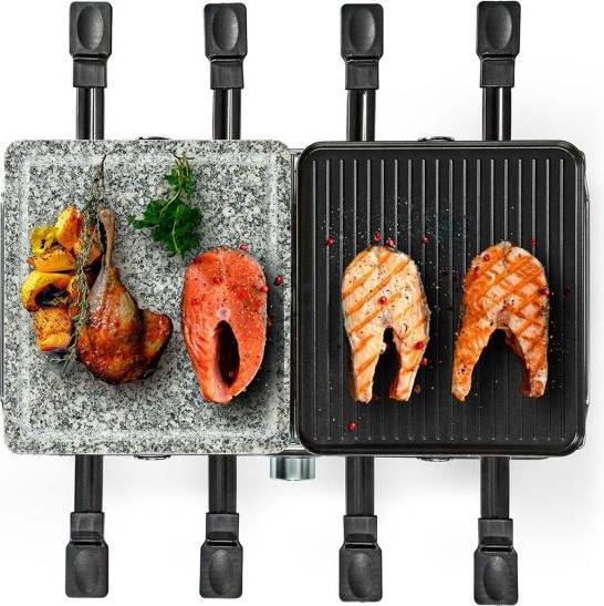 Produktbild Nedis Gourmet/Raclette Grill/Stone 8 Persons Spatula Temperature setting Non stick coating Rectangl