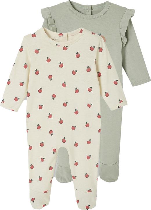 Produktbild Vertbaudet Bio-Kollektion: 2er-Pack Baby Strampler mit Apfelmotiven (92)