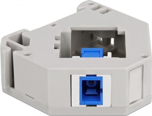 Image du produit Delock Adaptateur pour profilé chapeau avec Keystone SC Simplex femelle vers SC Simplex femelle bleu