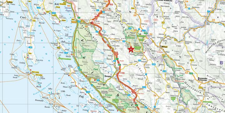 Produktbild Reisekarte Kroatien, Serbien, Bosnien und Herzegowina 1:650.000