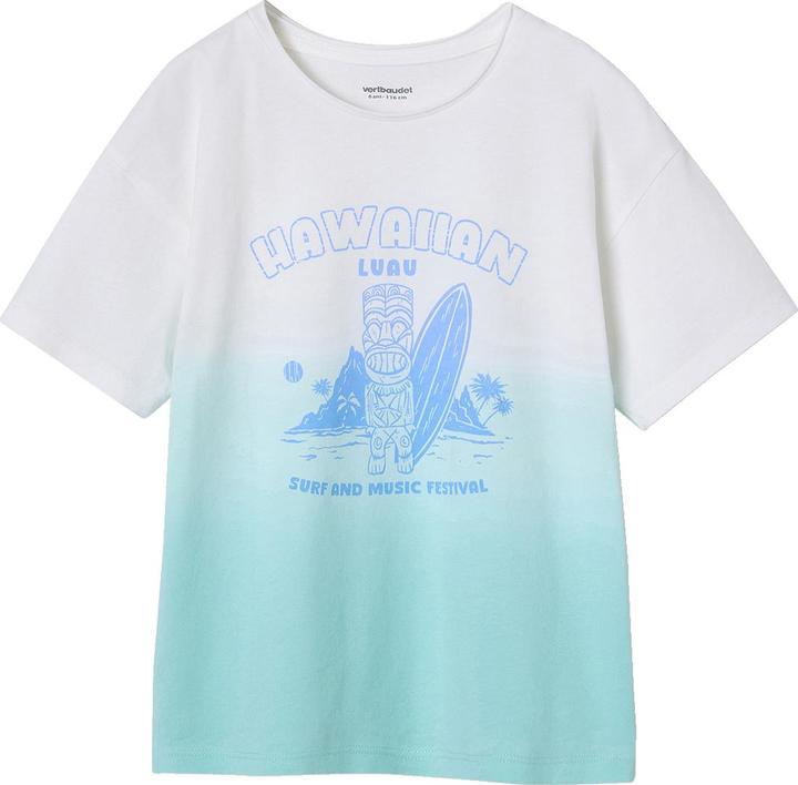 Vertbaudet Jungen T-Shirt, Dip-Dye-Look mit Recycling-Baumwolle