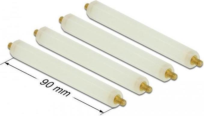 Image du produit Delock Entretoise M4 x M4, hexagonale, extérieur / extérieur, 90 mm naturel 4 pièces