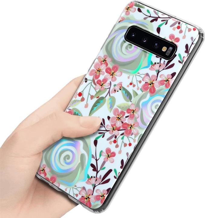 Image du produit Cadorabo Couverture IMD TPU Fleurs & Feuilles colorées (Samsung Galaxy S10)