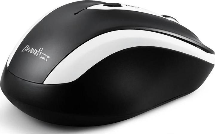 Produktbild Perixx PERIMICE-721 WB Ergonomische Maus Funk Weiss-Schwarz 5 Tasten (Kabellos)