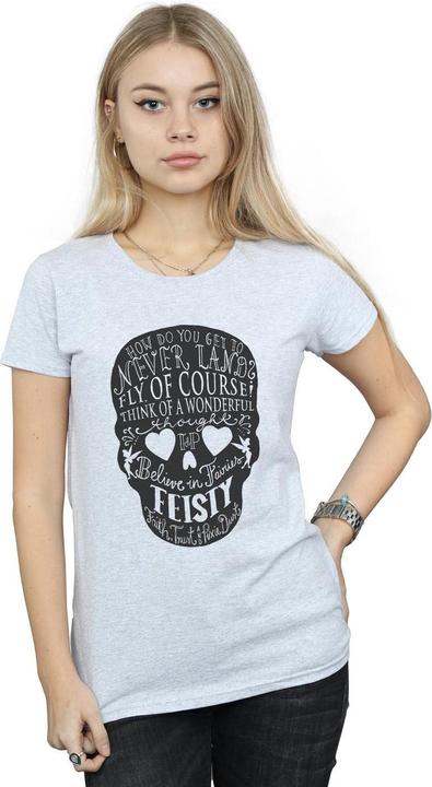 Actual product image Disney Womens/Ladies Tinker Bell Skull Cotton T-Shirt (L)