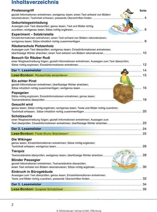 Produktbild Das Übungsheft Lesen 2 (Deutsch, Sabine Stehr, 2024)