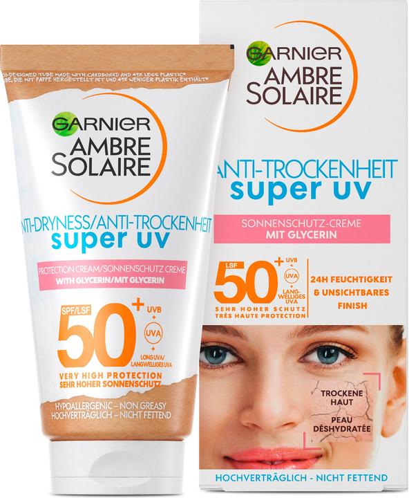 Produktbild Garnier Ambre Solaire Sensitive expert+ Anti-Dryness Super UV (Sonnencreme, SPF 50+, 50 ml, 70 g)