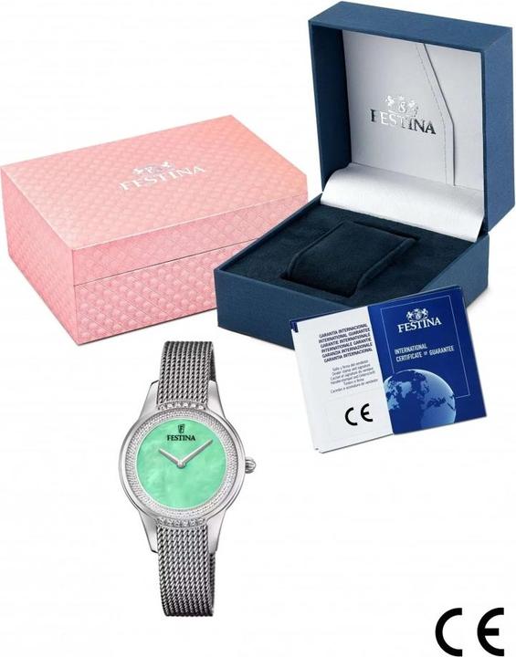 Produktbild Festina MADEMOISELLE UHR F20494/6 AQUAMARIN 316L EDELSTAHLARMBAND, DAMEN (Analoguhr, 20 mm)