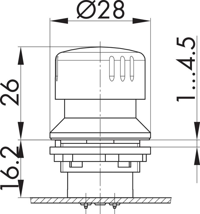 Actual product image Schlegel FRVKZAL Aluminium emergency stop button for robust applications for 16.2mm mounting depth mallet