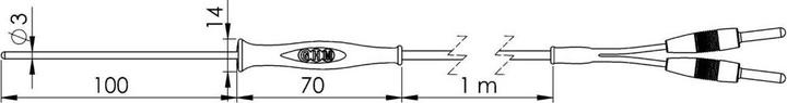 Image du produit Greisinger Sonde d'immersion Sonde Pt1000 compacte à main avec poignée en silicone (Tentacules)