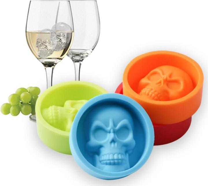 Actual product image König Design Silicone ice cube mould skull skull ice cubes ice for whiskey wine bar party