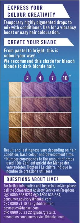 Actual product image Schwarzkopf Live Hair Coloration Live Drops Purple (Violet)