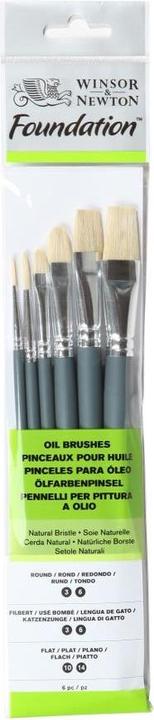 Actual product image Winsor & Newton W&N Foundation Oil Short Handle 6 Pack