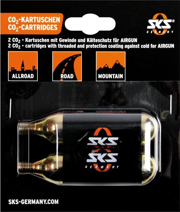 SKS CO2 cartridges 2 x 24g with thread (Replacement CO2 cartridges)