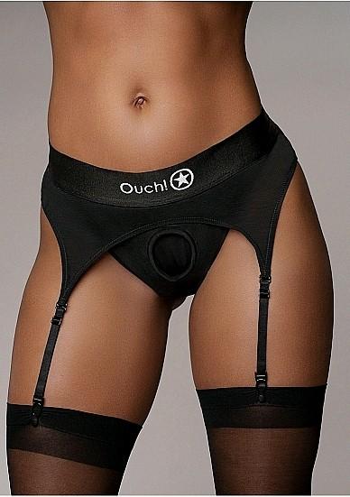 Image du produit Ouch! Vibrating Strap-on Thong, Adjustable Garters - M/L (M/L)