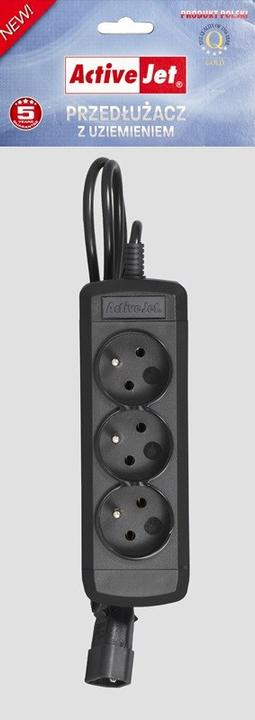 Produktbild Activejet COMBO-IEC-3G/1.5M ext Verlängerungskabel 1 5 m 3 AC-Ausgänge Indoor Schwarz (3 x, CEE 7/5, 1.50 m)
