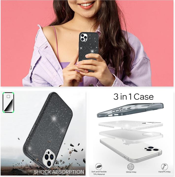 Produktbild Nalia Glitzer Handyhülle (Apple iPhone 12 Pro Max)