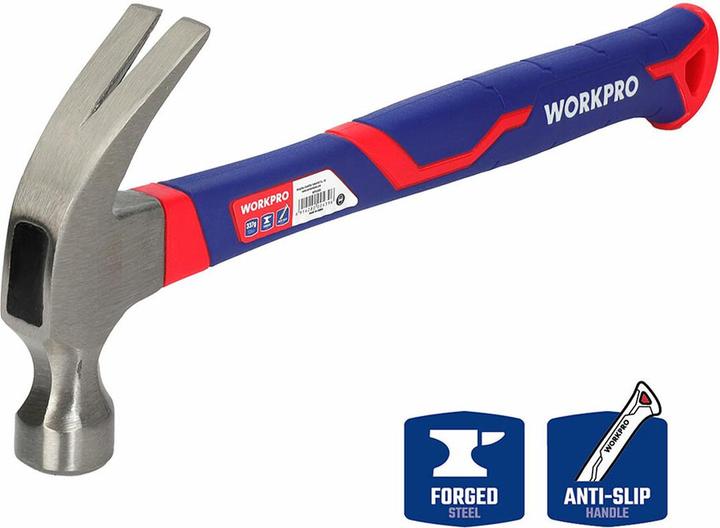 Immagine prodotto Workpro WP241011 Martello da artiglio manico ergonomico, duro 450 g 1 pz. (450 g)