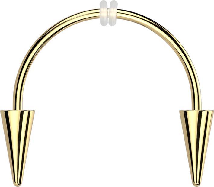 Star Piercing Micro Circular Barbell vergoldet mit zwei Cones (Chirurgenstahl 316L, ohne Messing)