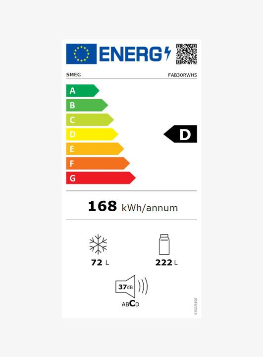 Energy Label Smeg FAB30RWH5 (294 l)