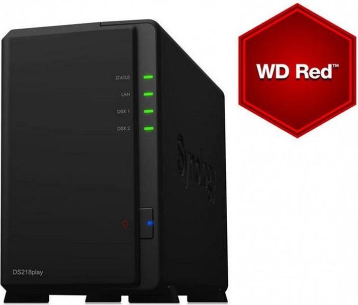 Produktbild Synology DS218play (2 x 6 TB, WD Red Plus)
