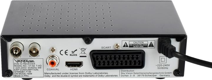 Actual product image Vantage VT-92 - T-HD DVB-T2 Receiver (DVB-T2, DVB-T)