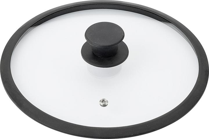 Krüger Glass lid with silicone rim and steam hole Ø 24 cm (24 cm, Glass, Plastic)