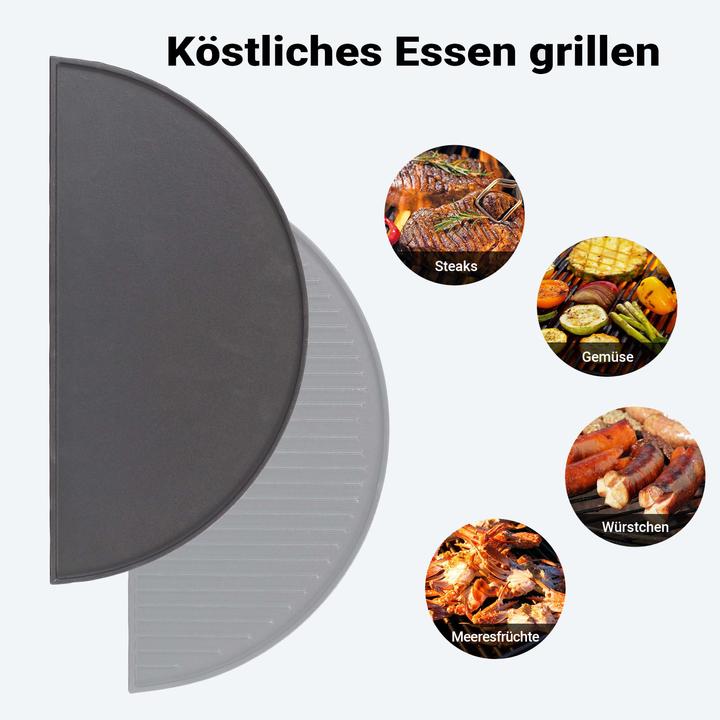 Image du produit Wiltec Gusseisen Grillplatte 46,7x22,8x1,5cm Grill Platte Grillzubehör BBQ