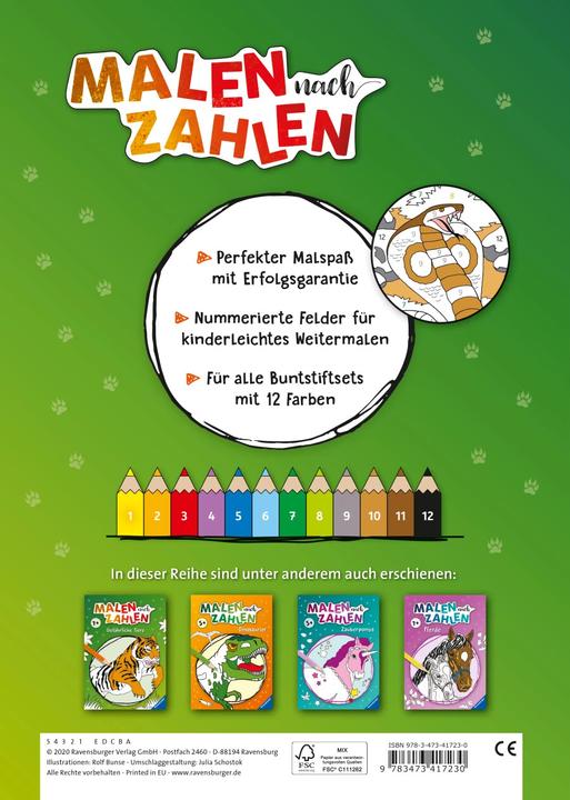 Produktbild Ravensburger Malen nach Zahlen: Gefährliche Tiere