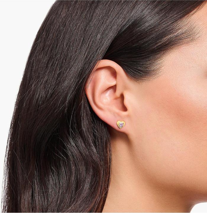 Produktbild Thomas Sabo Ohrstecker Herz mit pinkfarbenem Zirkonia vergoldet (925er Silber)