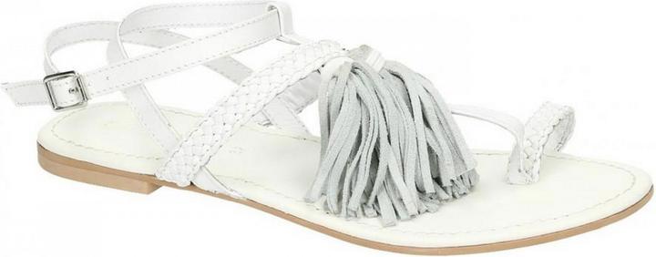 Leather Collection Sandalen mit Zehenriemen und Quasten (41)