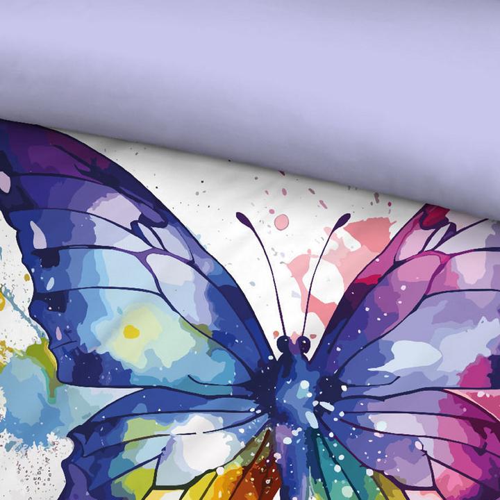 Image du produit Biberna Parure de lit Papillon 44483-008 multicolore (Set de linge de lit, 135 x 200 cm, 80 x 80 cm)