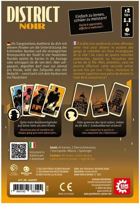 Image du produit Game Factory District Noir (Français, Allemand)