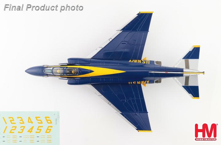 Produktbild Hobby Master McDonnell Douglas F-4J Phantom 2, Blue Angels 1969, Nummern als Abziehbilder, Metallmodell 1:72 Hobb