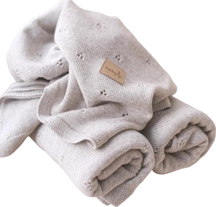 Immagine prodotto Babyly Babydecke aus Merinowolle – Grau