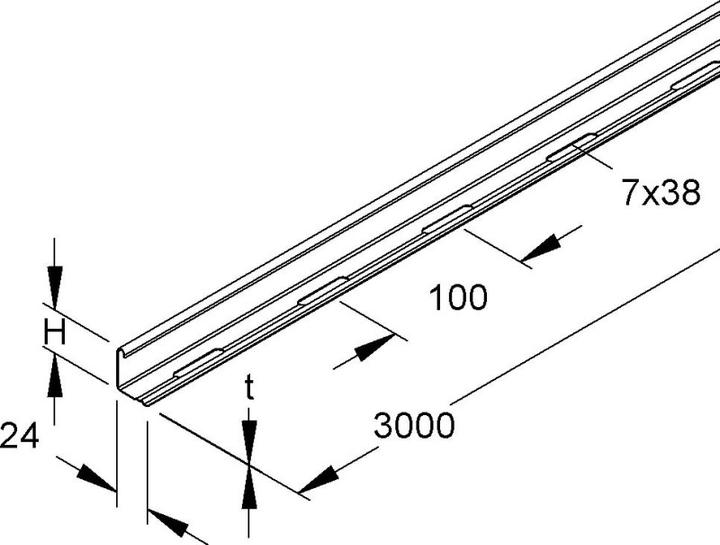 Immagine prodotto Niedax Divisorio NIE RW35F 30x3000mm T0,75mm zincato a caldo.