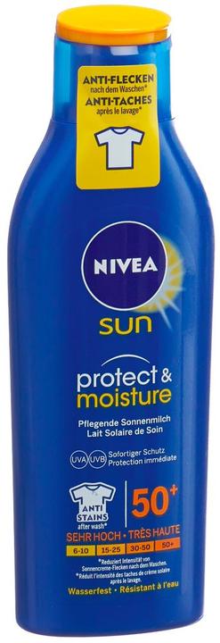 Actual product image NIVEA Protect & Moisture (Suntan lotion, SPF 50+, 200 ml, 240 g)