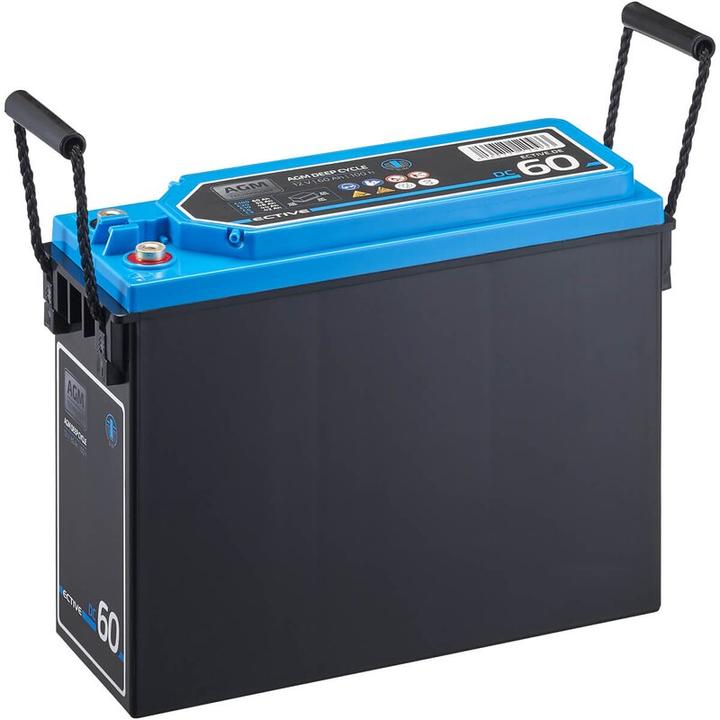 Produktbild Ective AGM Batterie 60Ah 12V Deep Cycle Slim Front Terminal Versorgungs Akku Versorgungsbatterie (12 V, 60 Ah)