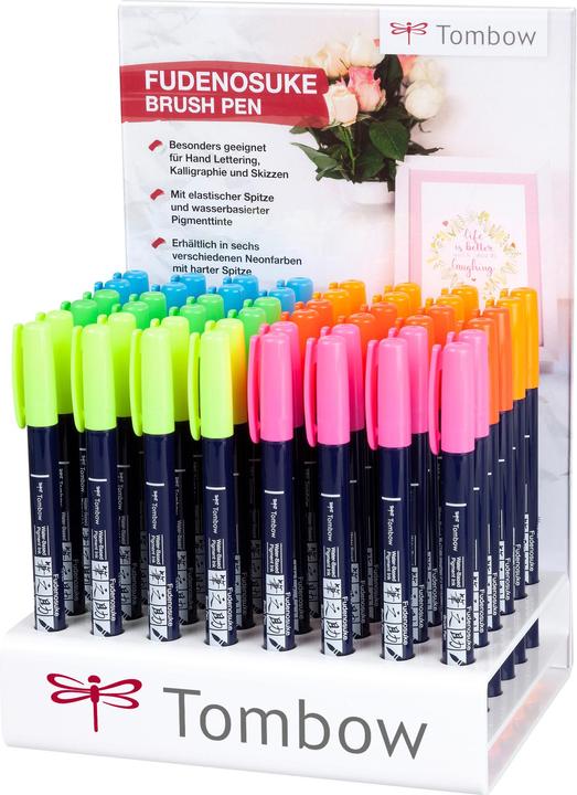 Image du produit Tombow Set de calligraphie WS-BH WSBH48P2A Fudenosuke, néon 48 pièces (Multicolore, 48 x)