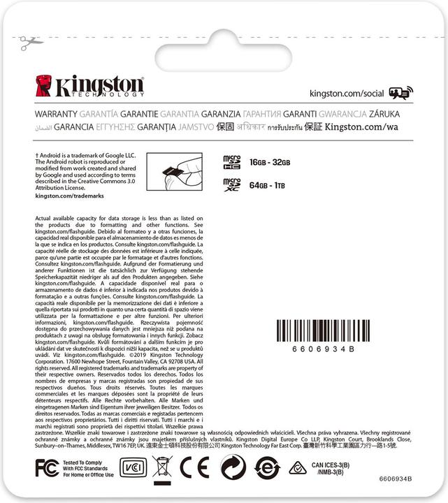 Actual product image Kingston Canvas Select Plus (256 GB, microSDXC, U3, UHS-I)
