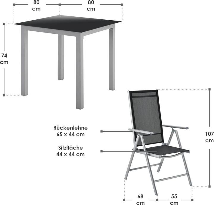 Produktbild Juskys Gartengarnitur Milano (80 cm)