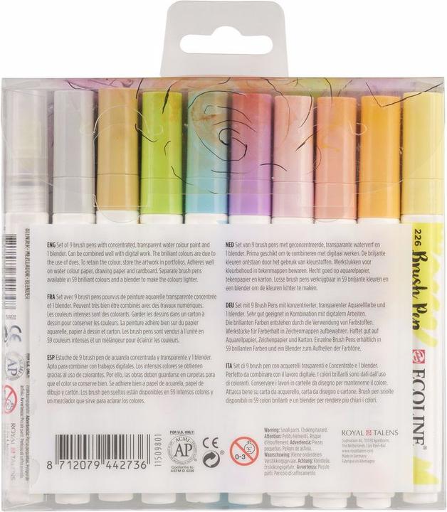 Actual product image Talens Ecoline Brush Pen Pastel (Multicolor, 10 x)